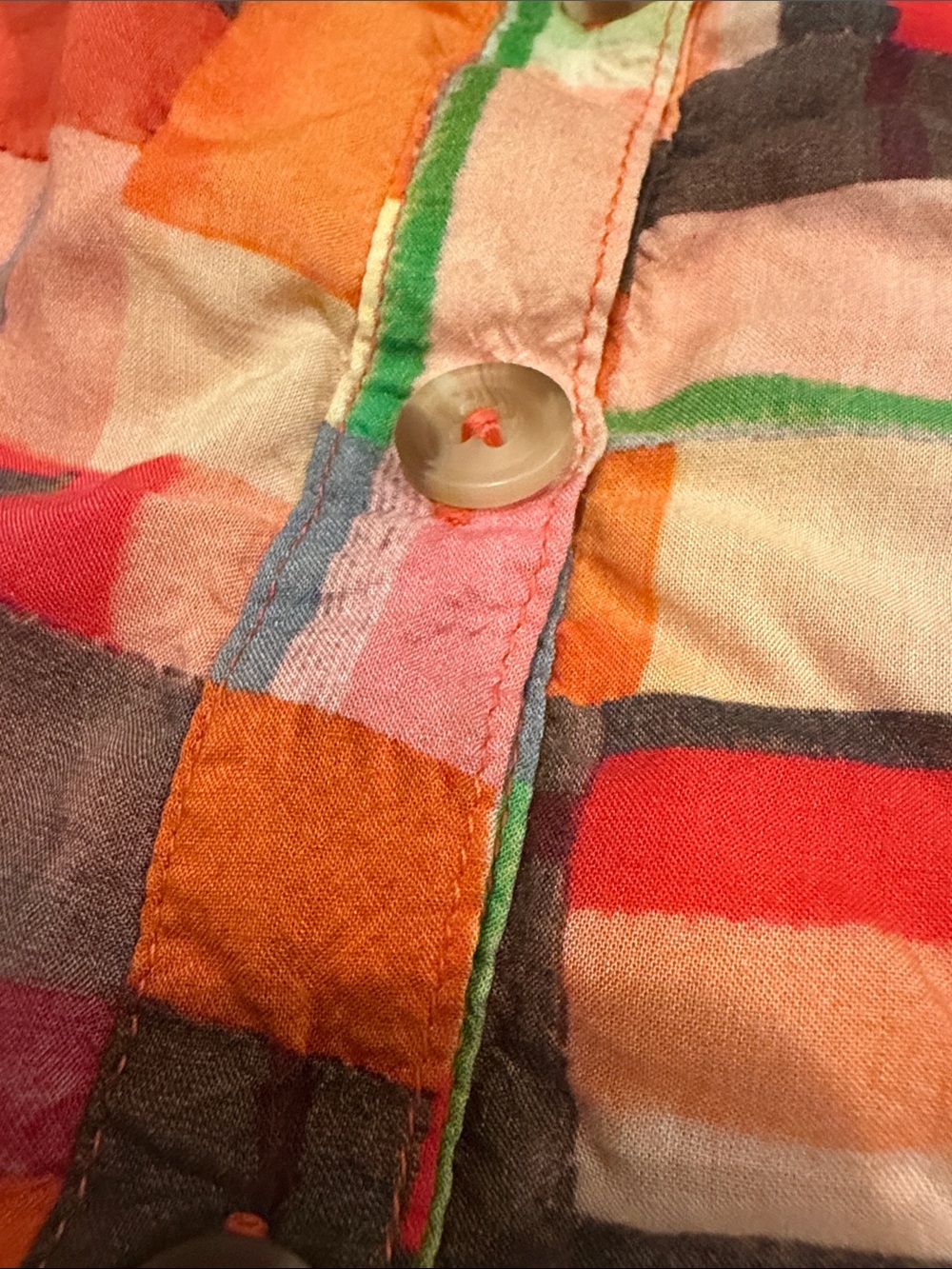 Pilcro Orange Multi Patchwork Camisole with Embroidered Straps - Picture 4 of 5